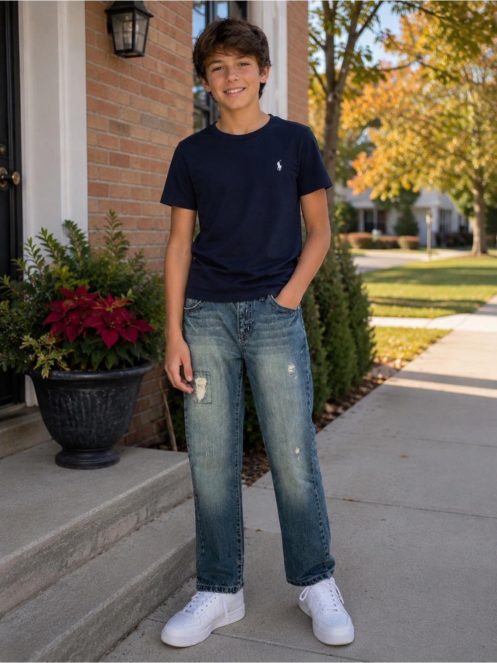 Children’s Place Vintage Straight Jeans Boys Size 10 Distressed Denim